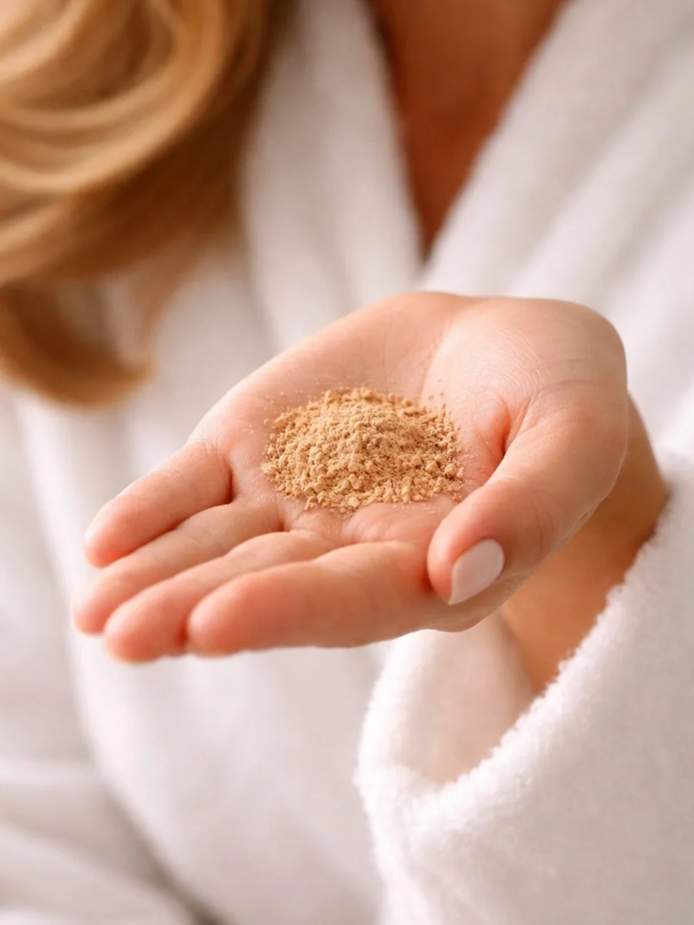 Loose Face Powder Jar in Warm Beige